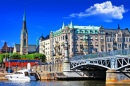 Landschaftliche Kanäle von Stockholm, Schweden