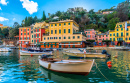 Stadt Portofino in Ligurien, Italien