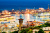 Luftaufnahme des Hafens von Genua, Italien