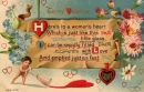 Antike Valentinstag Postkarte