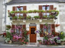 Fassade in Laurent, Burgund, Frankreich