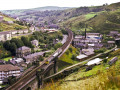 Überquerung des Viadukts in Todmorden, England