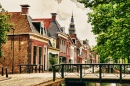 Kanal in Bolsward, Niederlande