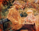 Eugene Manet und seine Tochter im Garten von Bougival