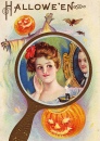 Vintage Halloween Postkarte