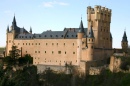 Seitenansicht des Alcazar in Segovia, Spanien