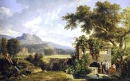 Klassische Landschaft mit Figuren am Brunnen