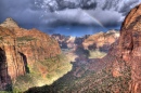 Zion Canyon Übersicht des Weges mit Regenbogen