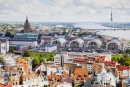 Blick auf Riga von der Petrikirche, Lettland