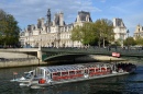 Pont d'Arcole und Rathaus von Paris, Frankreich