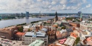 Aussicht auf Riga von der Petrikirche, Lettland