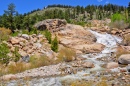 Schwemmkegel Wasserströmung, Rocky Mountain Nationalpark