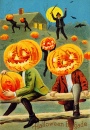 Vintage Halloween-Postkarte