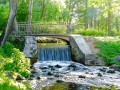 Wasserfall in Arkadija Park, Riga, Lettland
