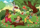 Musiker im Wald