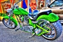 Grünes Motorrad - Sonderlackierung