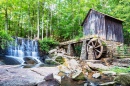 Historische Mühle und Wasserfall in Marietta, Georgia