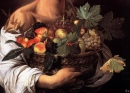 Boy with a Basket of Fruit (detail) by Caravaggio   (1571-1610)