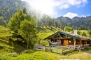Holzhütte in den Alpen