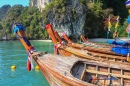 Traditionelle thailändische Longtailboote, Koh Samui