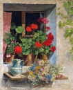 Blumen auf einer Fensterbank