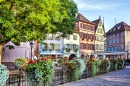 Bunte Häuser in Colmar, Frankreich