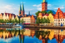 Altstadt Pier in Lübeck, Deutschland