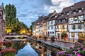 Der Fluss Lauch abends, Colmar, Frankreich