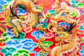 Chinesischer Drache auf einer Tempelwand