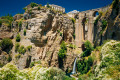 Neue Brücke und Wasserfall in Ronda, Spanien