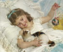 Kleines Mädchen und eine Katze