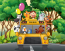 Tiere Fahren auf einem Zoo Bus