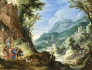 Eine ausgedehnte Landschaft mit Erzengel Raphael