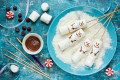 Schneemann Marshmallow Pops