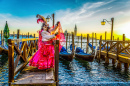 Auf dem Karneval von Venedig