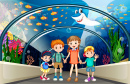 Kinder besuchen das Aquarium