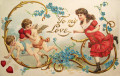 Vintage Postkarte zum Valentinstag