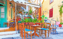 Straßencafé in Plaka, Athen, Griechenland
