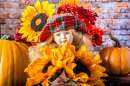 Puppe mit Sonnenblumen