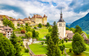 Mittelalterliche Stadt von Greyerz, Schweiz