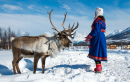 Samische Frau in Lappland