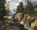 Berglandschaft mit Wasserfall