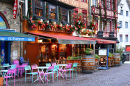 Straßenrestaurant in Rouen, Frankreich
