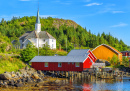 Moskenes-Kirche, Lofoten-Inseln, Norwegen