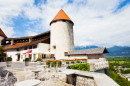 Unterer Hof der Burg von Bled, Slovenien