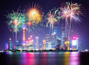 Silvester-Feuerwerk in Shanghai, China