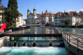 Luzern und Fluss Reuss, Schweiz