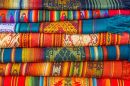 Bunte anden Textilien, Otavalo, Ecuador