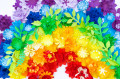 Papierblume Regenbogen