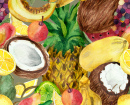 Aquarell Tropische Früchte